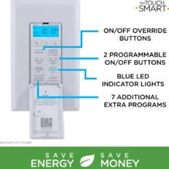 myTouchSmart SunSmart Indoor In-Wall All-in-One Digital Timer, White