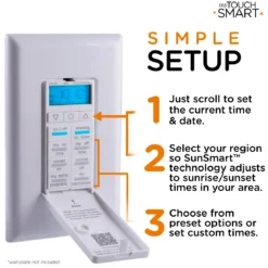 myTouchSmart SunSmart Indoor In-Wall All-in-One Digital Timer, White