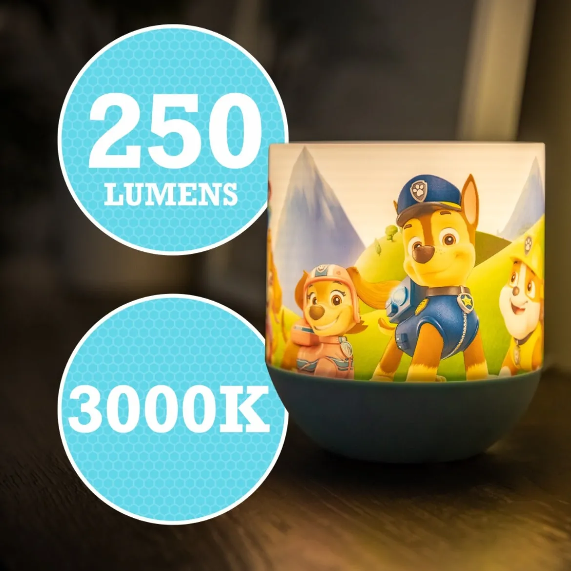 Nickelodeon Paw Patrol Color-Changing Tabletop Lamp, Blue