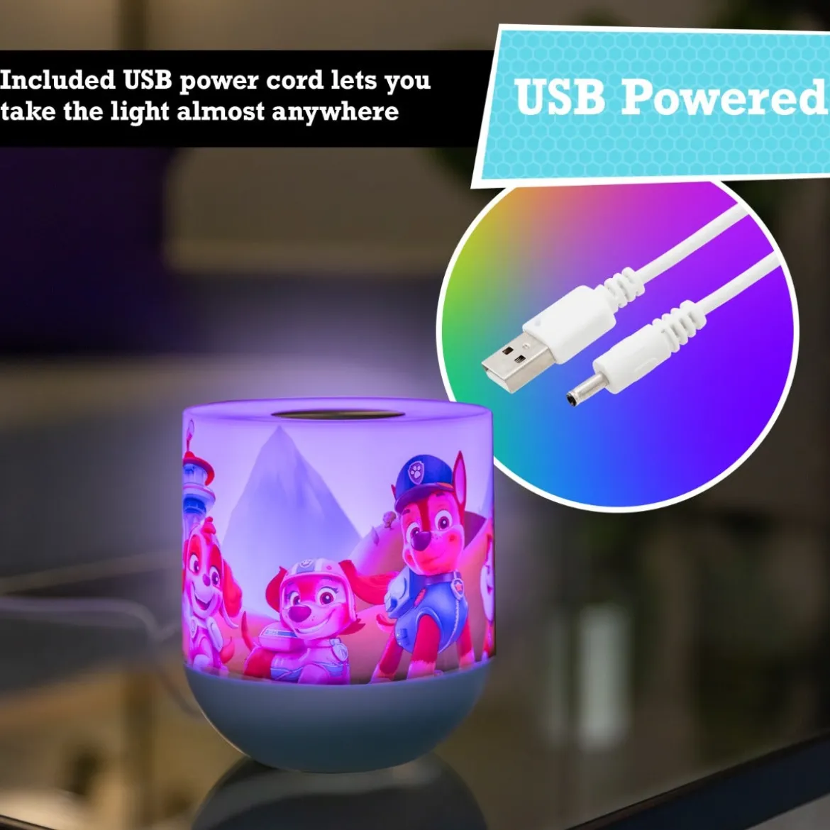 Nickelodeon Paw Patrol Color-Changing Tabletop Lamp, Blue