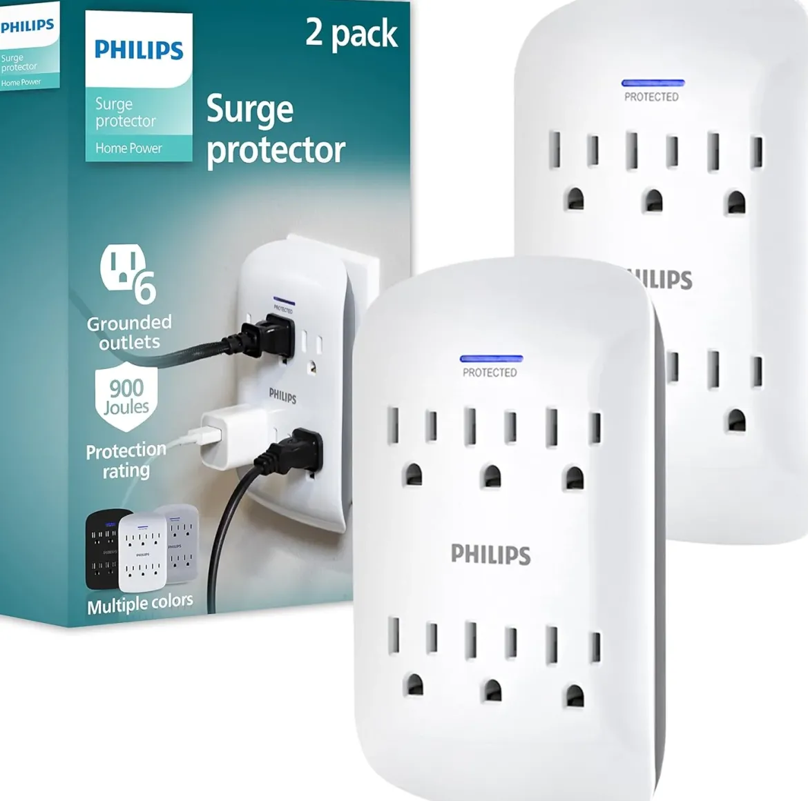 Philips 6 AC Wall Tap, 2pk