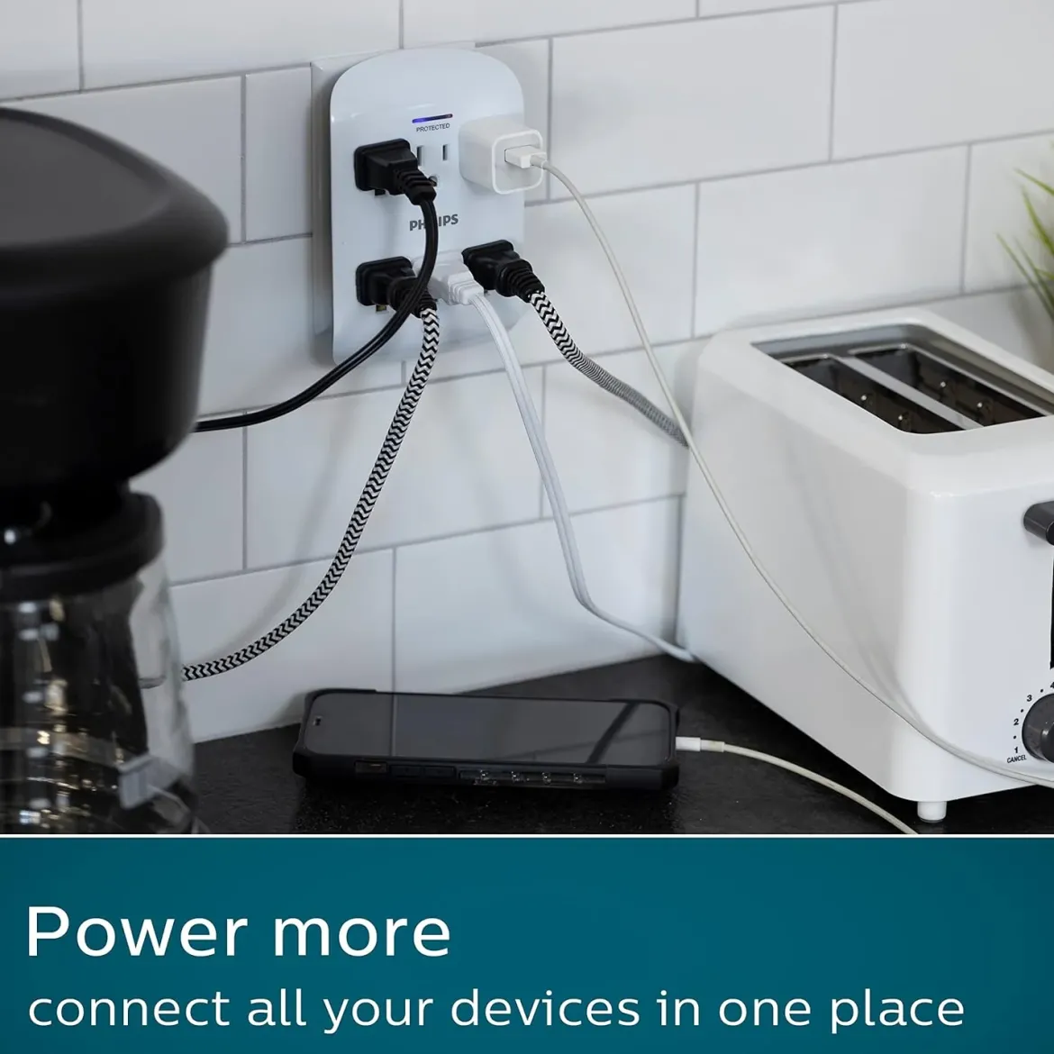 Philips 6 AC Wall Tap, 2pk