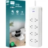 Philips Adapt 8-Outlet Surge Protector, 2160J, Adapter-Spaced, 8ft Braided Cord, White