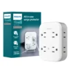 Philips All-in-One 4 Grounded plus 4 Polarized Outlet Surge Tap, 1140J, white/gray