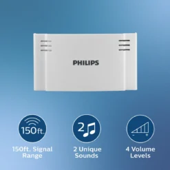 Philips Battery-Operated 2-Melody Doorbell Kit, White