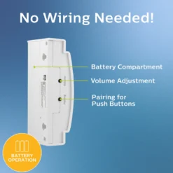 Philips Battery-Operated 2-Melody Doorbell Kit, White