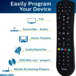 Philips 6-Device Universal Remote, Black