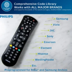 Philips 6-Device Universal Remote, Black