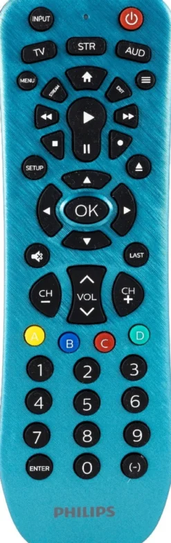 Philips 3-Device Universal Remote, Brushed Electric Blue