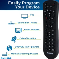 Philips 4-Device Universal Remote, Black