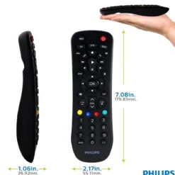 Philips 3-Device Universal Remote, Brushed Black