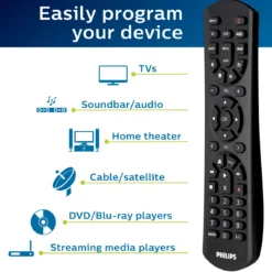 Philips 3-Device Universal Remote, 2-Tone Black