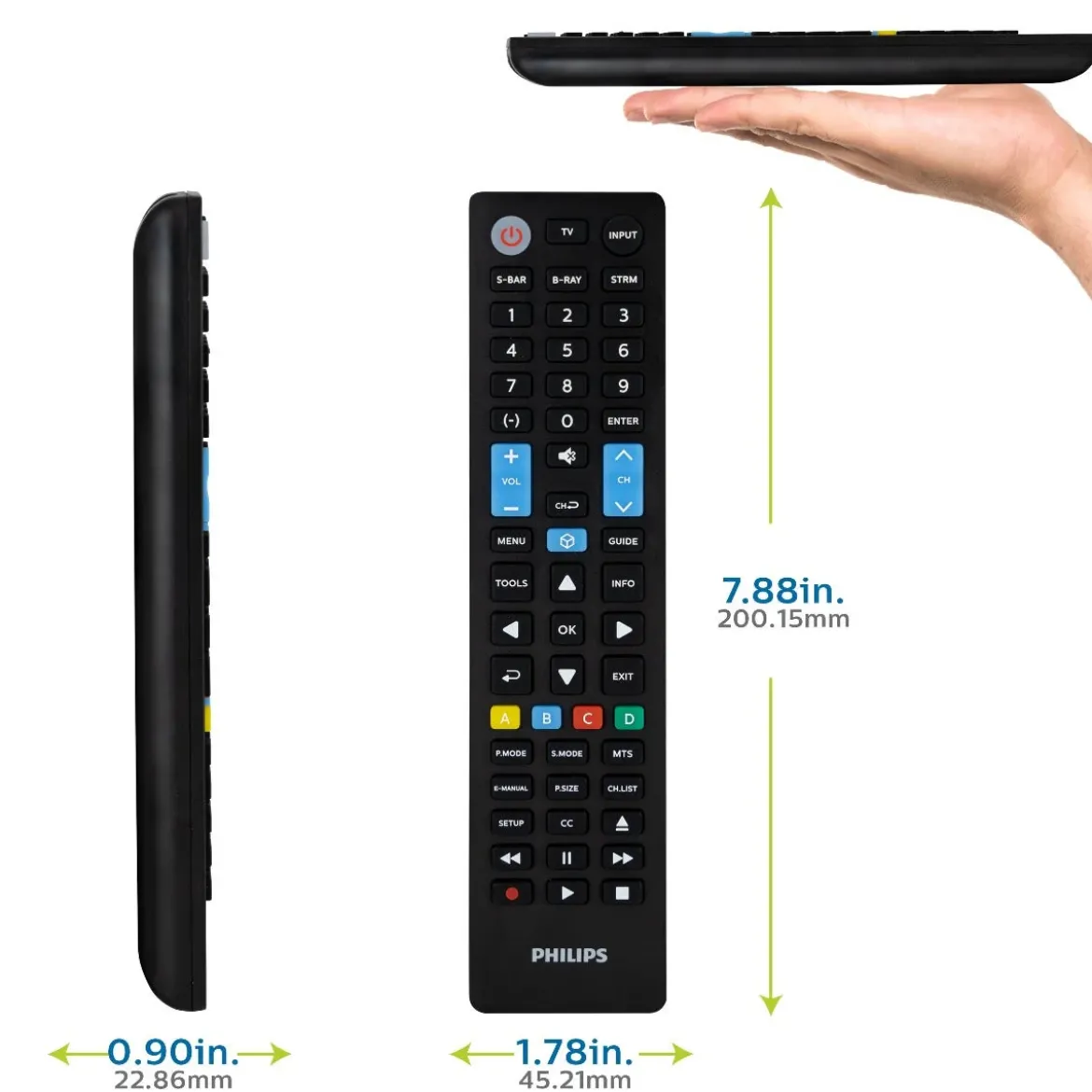 Philips 4-Device Universal Samsung Replacement Remote, Black