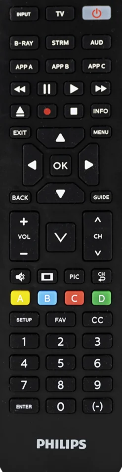 Philips 4-Device Universal Vizio Replacement Remote, Black