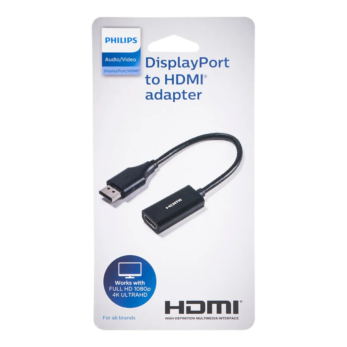 Philips DisplayPort to HDMI Adapter, Black