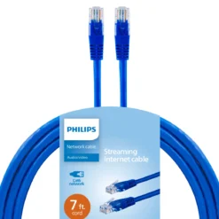 Philips Elite Cat6 Streaming Internet Cable, 7ft., Blue