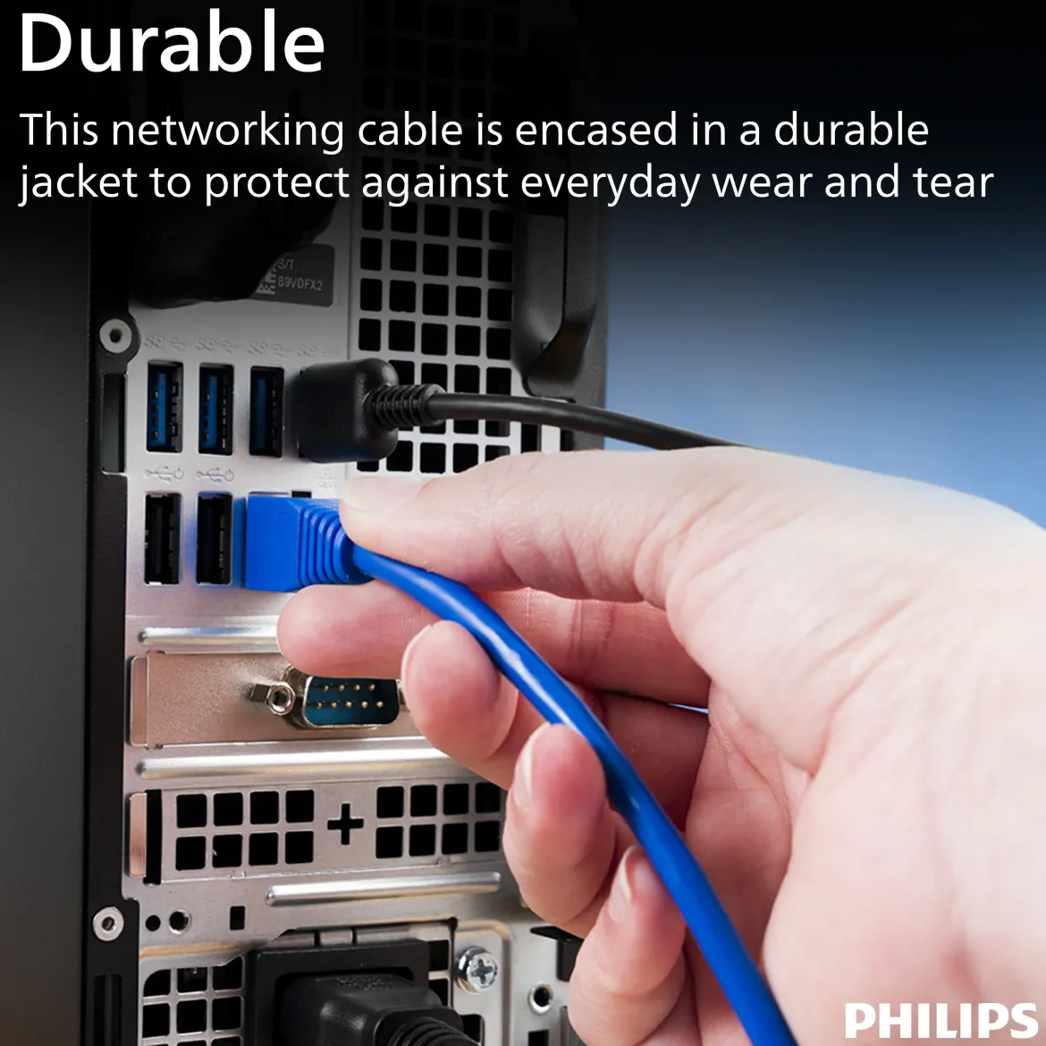 Philips Elite Cat6 Streaming Internet Cable, 7ft., Blue