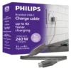 Philips Elite USB-C to USB-C Cable, 1ft, Braided Cord, Black/Gray Heather
