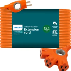 Philips EZGrip Outdoor Extension Cord, 50ft, Orange
