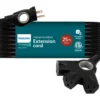Philips EZGrip™ 3-Outlet 25ft Indoor/Outdoor Extension Cord, Black