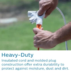Philips EZGrip 3-Outlet 8ft. Indoor/Outdoor Extension Cord, White