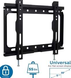 Philips Fixed TV Wall Mount, Up to 55in., Black