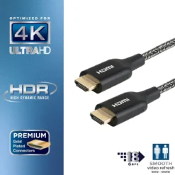 Philips 6ft. 4K Premium HDMI Cable With Ethernet, Black
