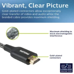 Philips 6ft. 4K Premium HDMI Cable With Ethernet, Black