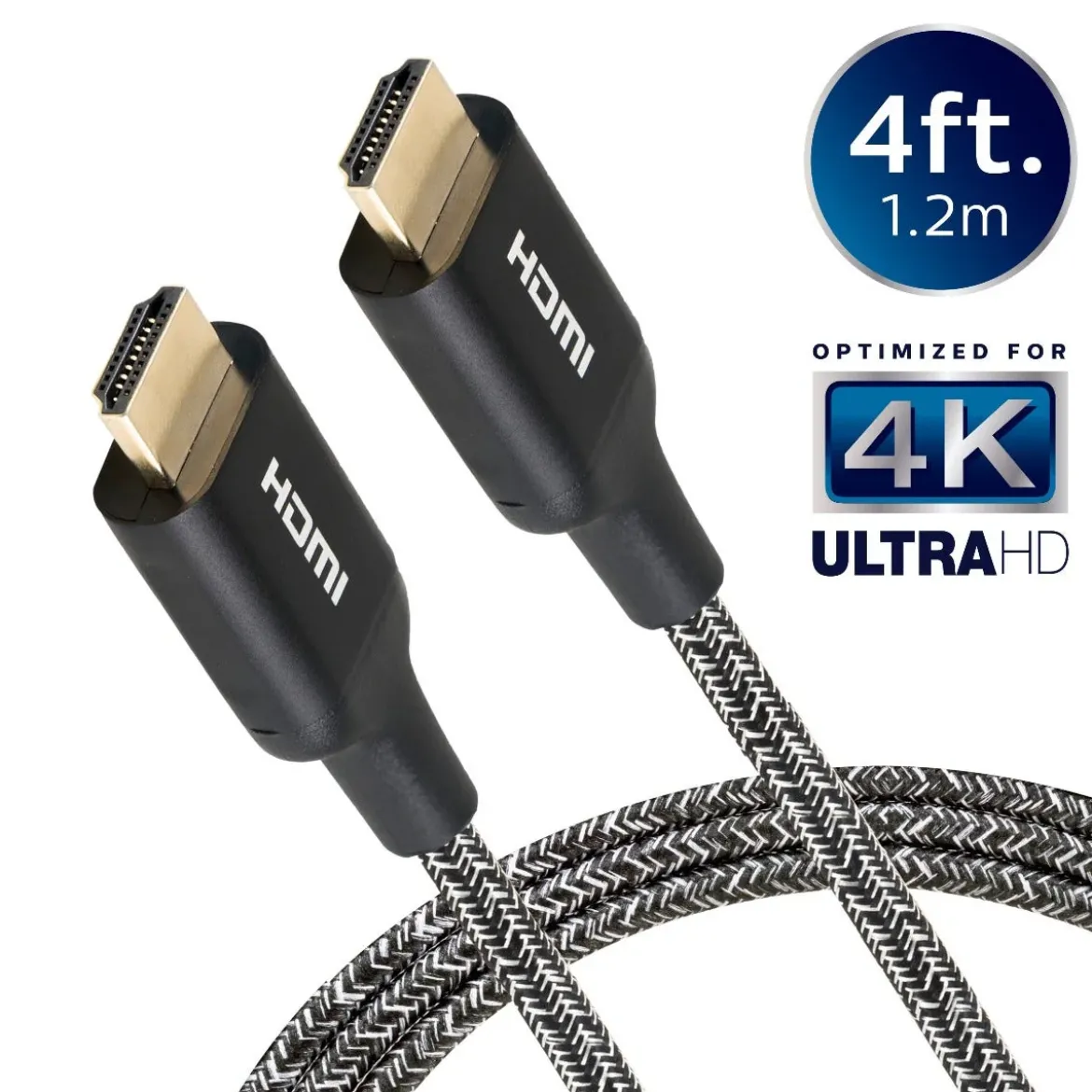 Philips 4ft. 4K Premium HDMI Cable With Ethernet, Black