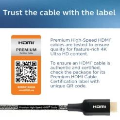 Philips 4ft. 4K Premium HDMI Cable With Ethernet, Black