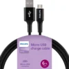 Philips 6ft. Micro USB Charging Cable, Black