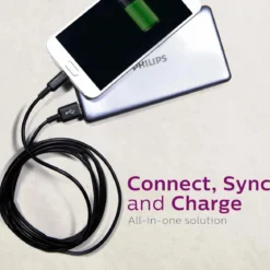 Philips 6ft. Micro USB Charging Cable, Black