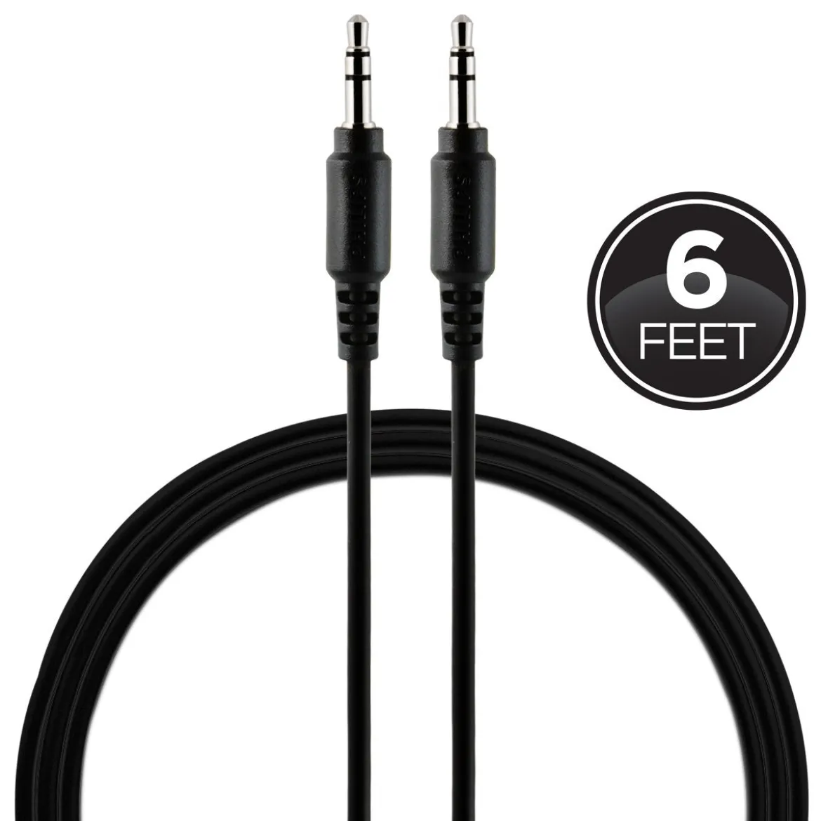 Philips 6ft. 3.5mm Auxiliary Audio Cable, Black