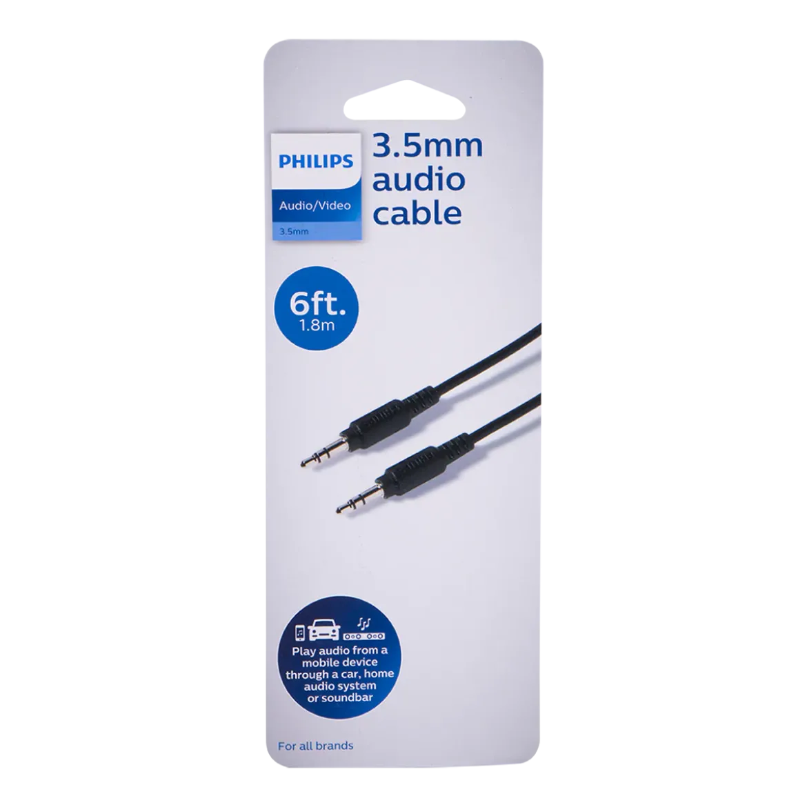 Philips 6ft. 3.5mm Auxiliary Audio Cable, Black