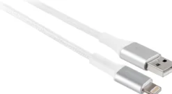 Philips 6ft. USB-A Lightning Charging Cable with Braided Cord, White