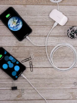 Philips 6ft. USB-A Lightning Charging Cable with Braided Cord, White