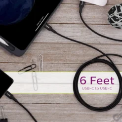 Philips 6ft. USB-C Braided Charging Cable, Black
