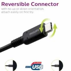 Philips 6ft. USB-C Charging Cable, Black