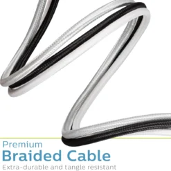 Philips 3ft. USB-C to Lightning Braided Charging Cable, Black
