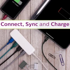 Philips 3ft. USB-C to Lightning Braided Charging Cable, Black