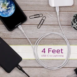 Philips 4ft. USB-C to Lightning Charging Cable, White