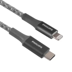 Philips 6ft. USB-C to Lightning Charging Cable with Braided Cord, 2 Pack, Gray