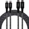 Philips 6ft. USB-C to Lightning Charging Cable with Braided Cord, 2 Pack, Black