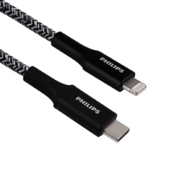 Philips 6ft. USB-C to Lightning Charging Cable with Braided Cord, 2 Pack, Black