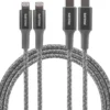 Philips 3ft. USB-C to Lightning Charging Cable with Braided Cord, 2 Pack, Gray