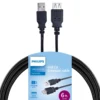 Philips 6ft. USB Extension Cable, Black