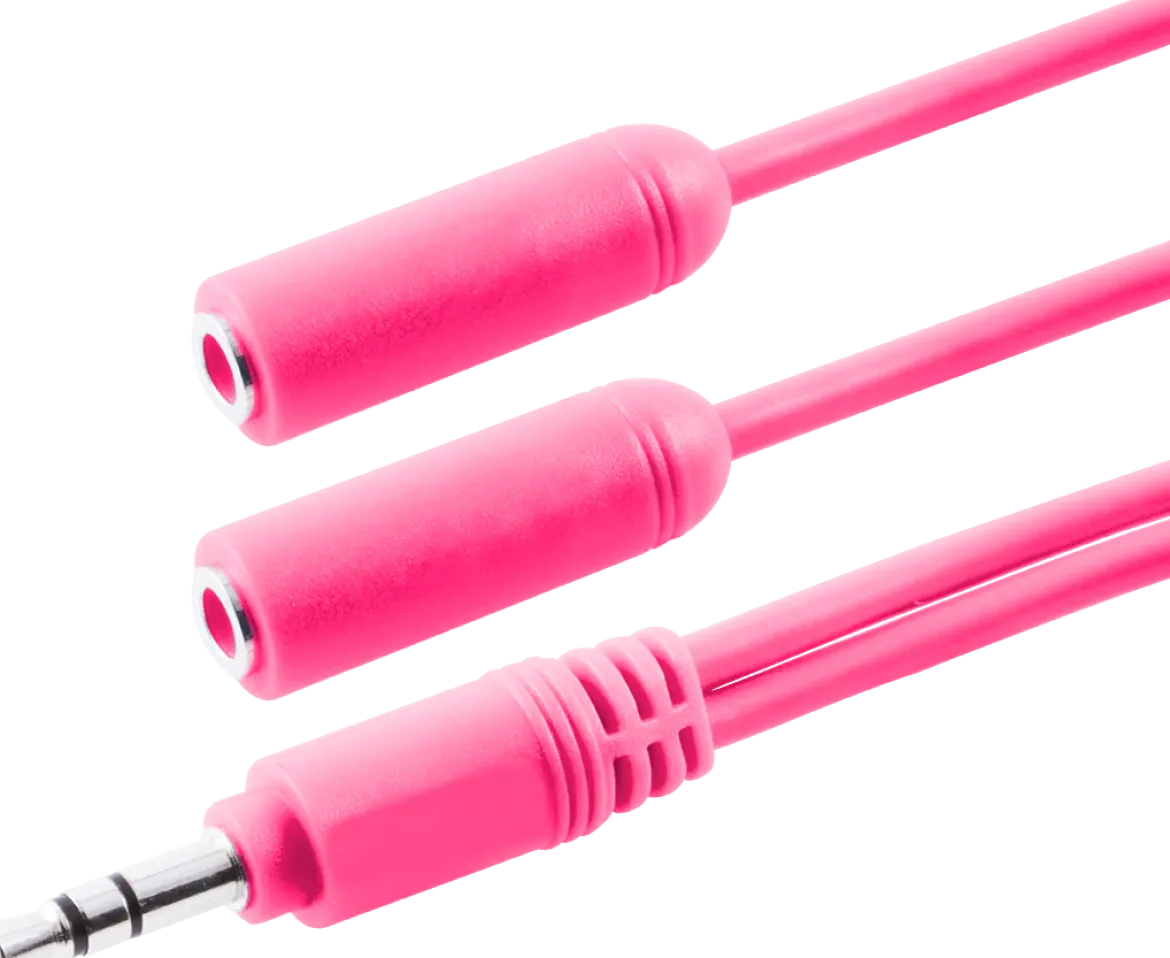 Philips Headphone Splitter (Assorted Pack of 5 colors black, blue, green, pink, orange)