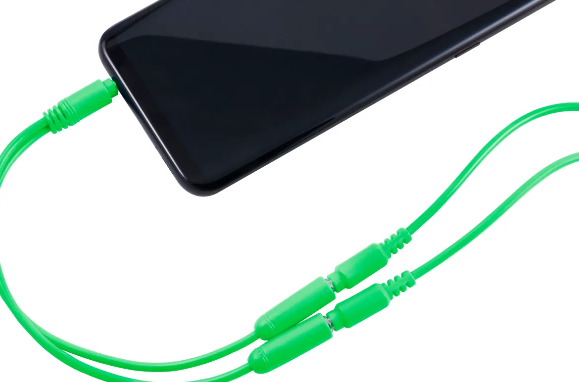 Philips Headphone Splitter (Assorted Pack of 5 colors black, blue, green, pink, orange)