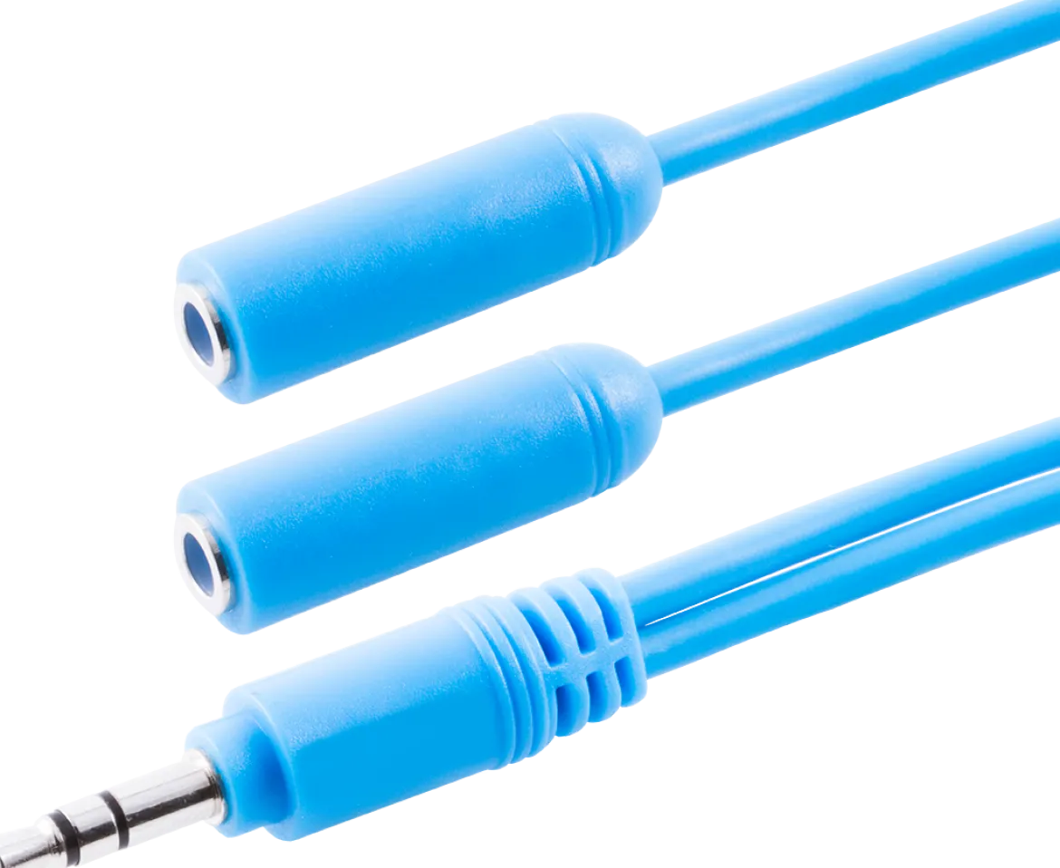 Philips Headphone Splitter (Assorted Pack of 5 colors black, blue, green, pink, orange)