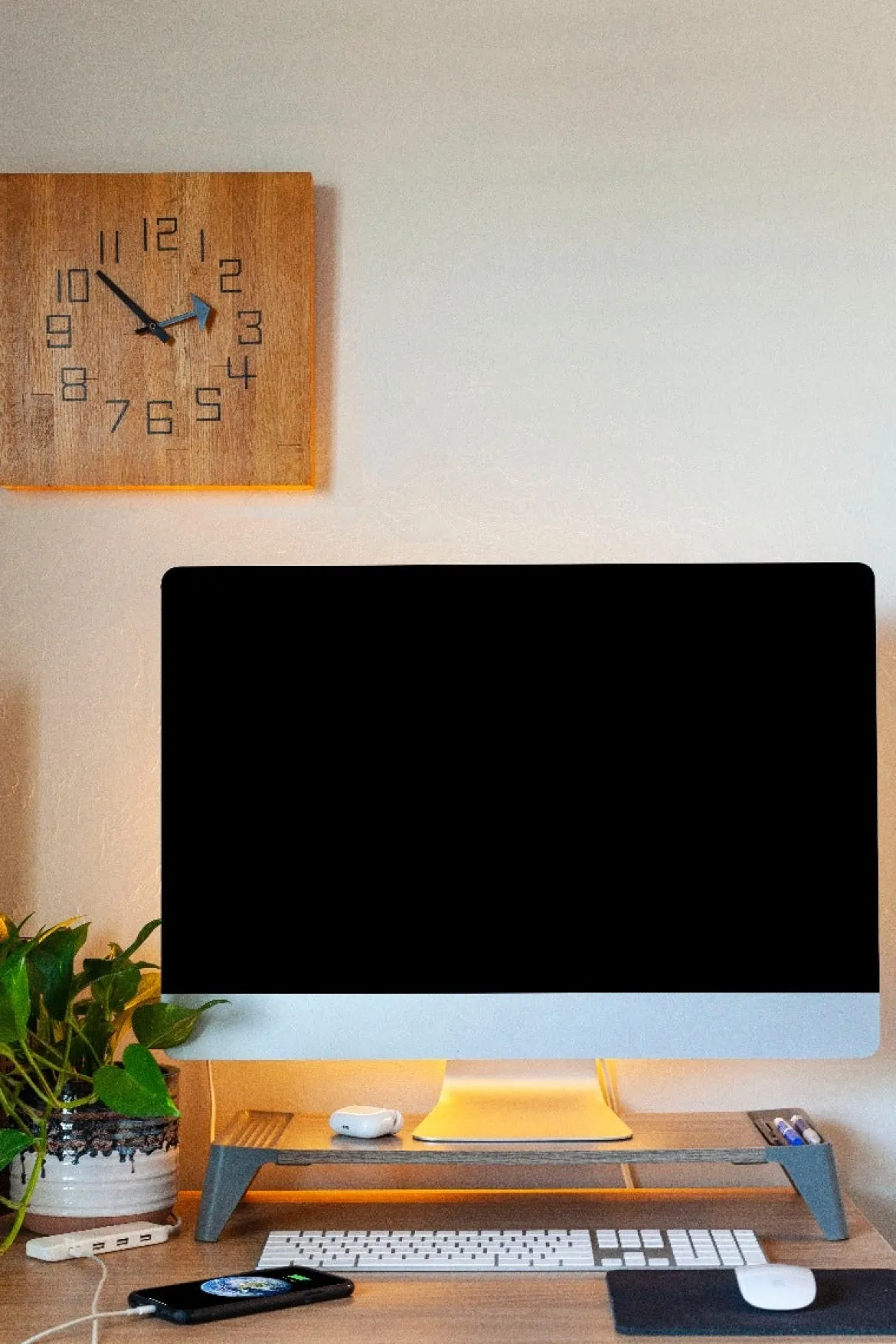 Philips Monitor Stand, Brown Wood